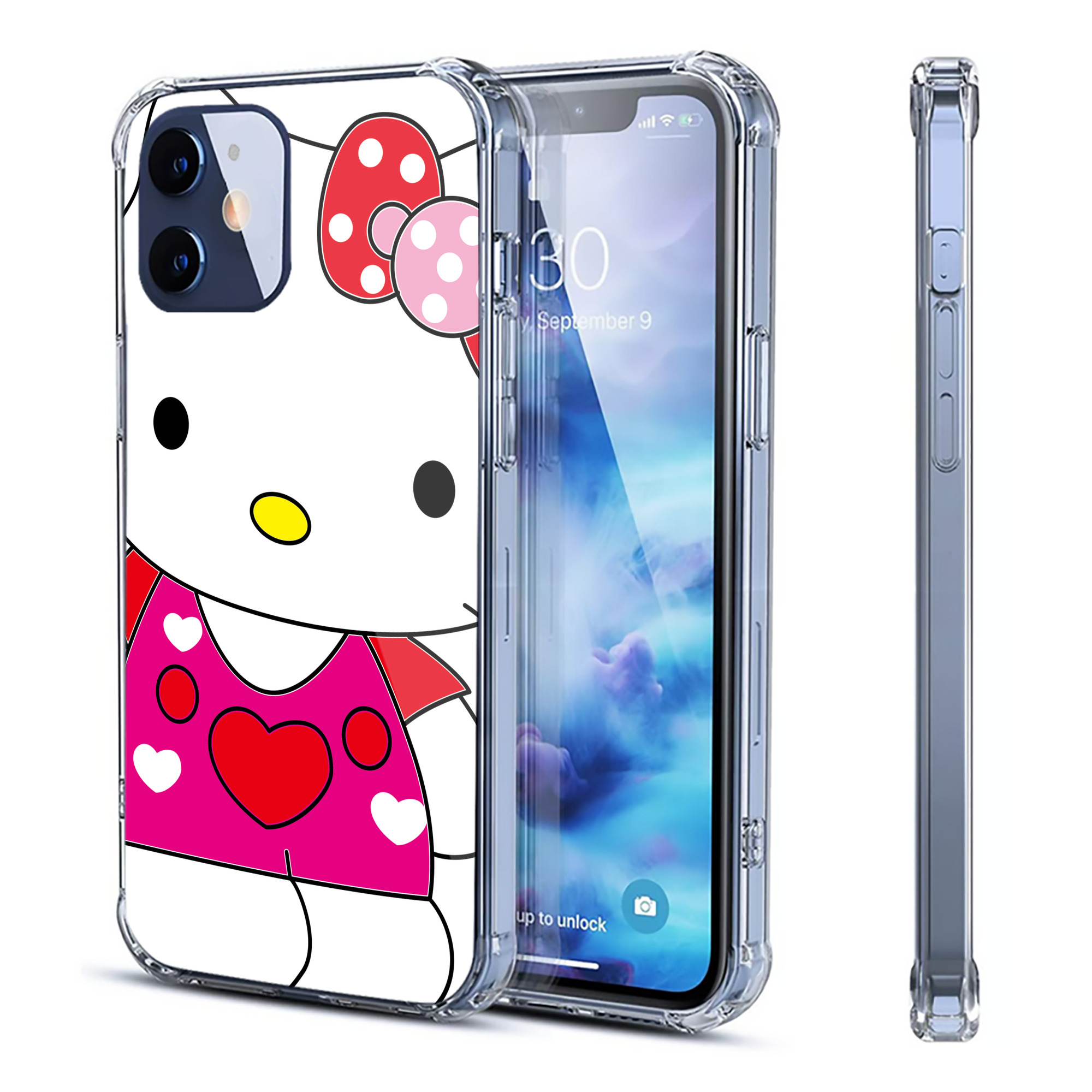 （画像用） Hello Kitty ハローキティ 【iPhone 12シリーズ対応】透明スマホケース（クリアソフトケース）